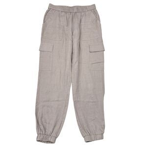 Magaschoni Linen Cargo Pants Womens Size Small Gray Jogger Casual Summer Light‎